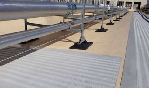 Why is it important to see whether overhead pipes on the roof are properly supported and not sagging?