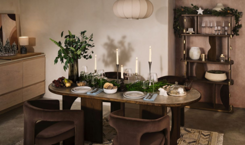 How can using stackable stools instead of extra chairs save space in a compact home?