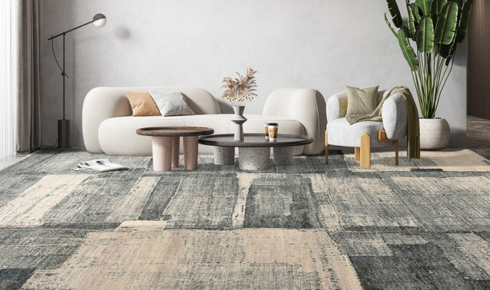 How can planning where rugs will go help you decide which parts of the floor must be most durable?